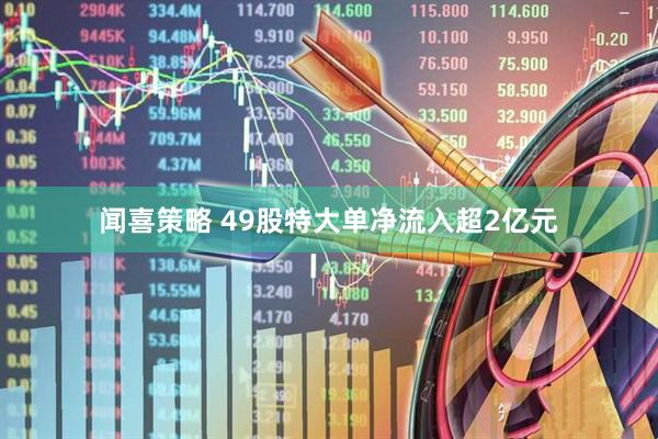 闻喜策略 49股特大单净流入超2亿元